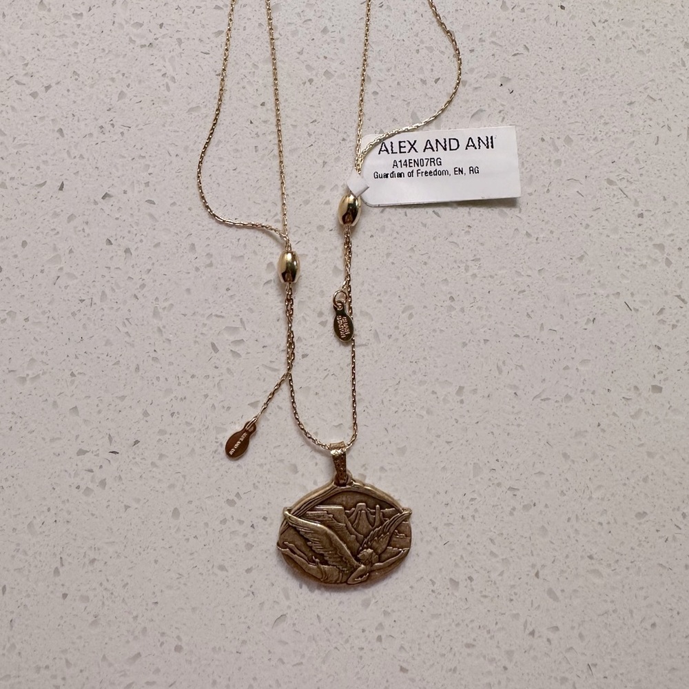 Alex and Ani gold necklace guardian of freedom adjustable